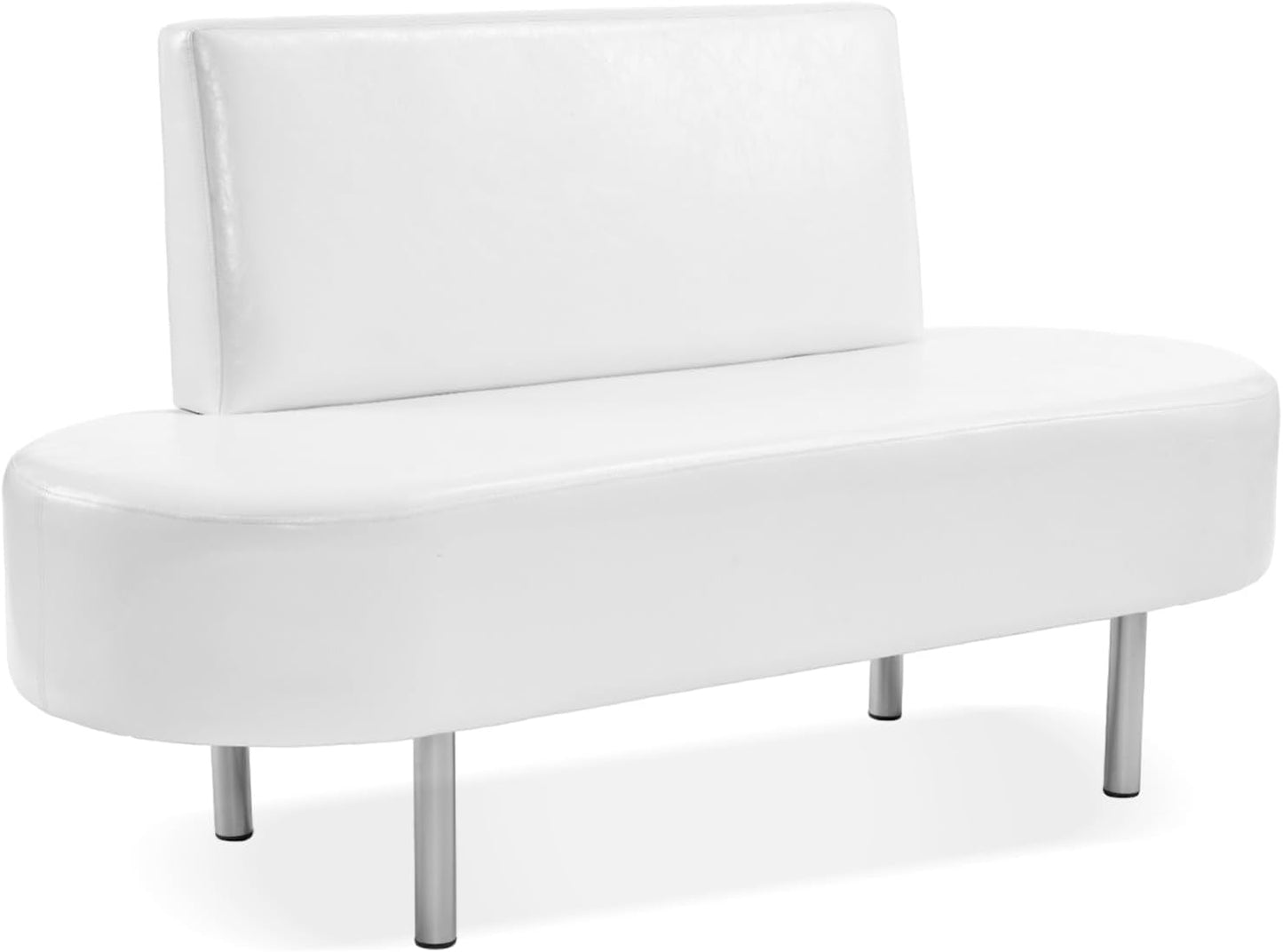 OmySalon Waiting Room Bench Seating with Backrest,59.1'' Salon Reception Bench Office Chair,Heavy Duty Guest Lobby Chair for Beauty Barber Furniture, Faux Leather,Red