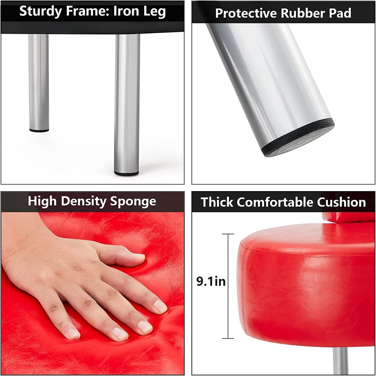 OmySalon Waiting Room Bench Seating with Backrest,59.1'' Salon Reception Bench Office Chair,Heavy Duty Guest Lobby Chair for Beauty Barber Furniture, Faux Leather,Red