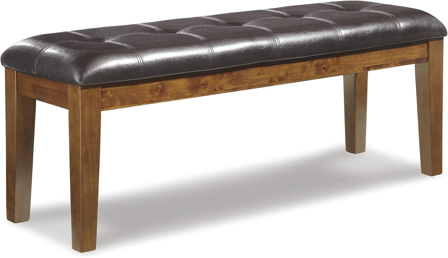Signature Design by Ashley Haddigan Traditional Upholstered Dining Room Bench, Dark Brown