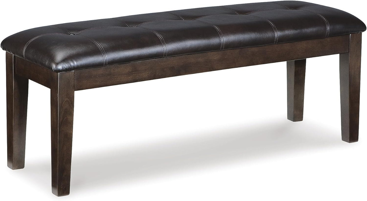 Signature Design by Ashley Haddigan Traditional Upholstered Dining Room Bench, Dark Brown