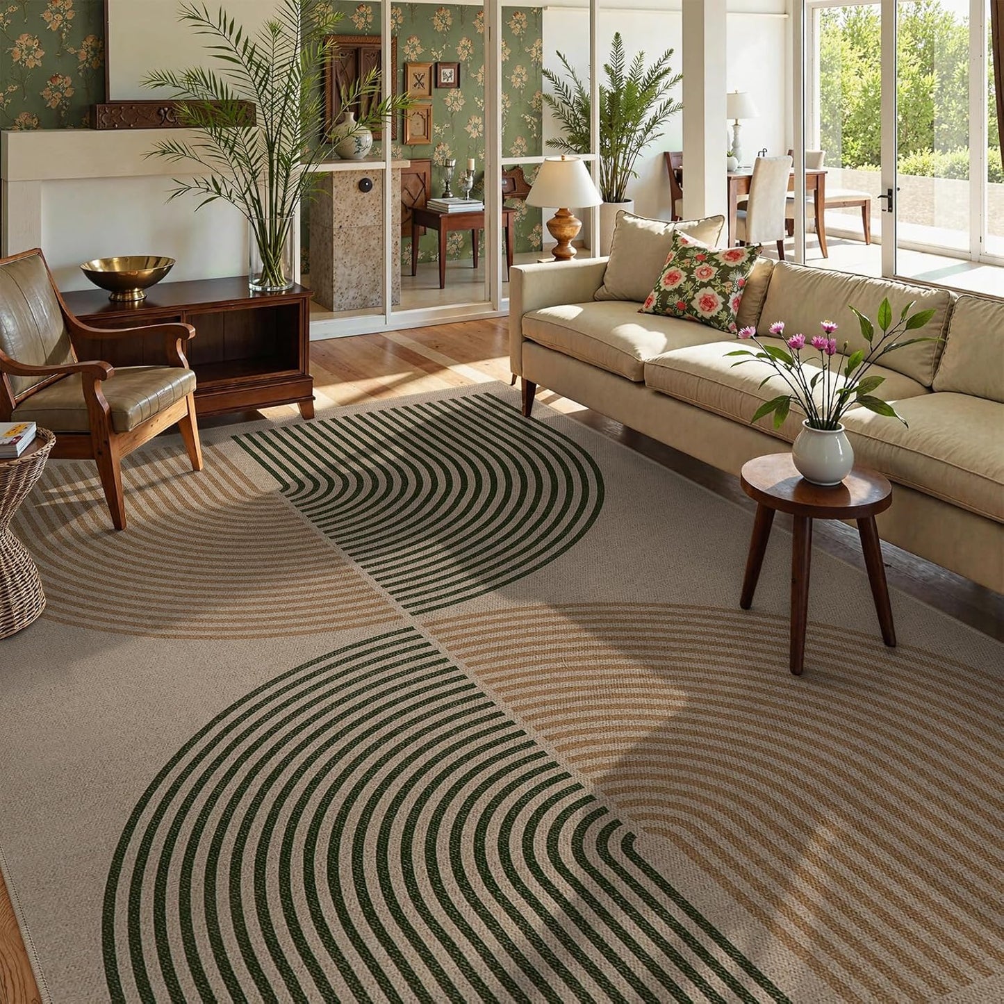 Lahome Modern Rainbow Easy Jute Rug, 2x6 Kitchen Runner Washable Rug Runners for Hallways Farmhouse Carpet, Non Slip Indoor Outdoor Runner Contemporary Door Mat for Laundry Porch