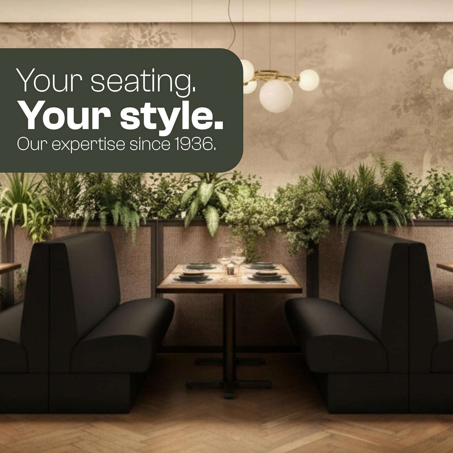 Quick-Ship Restaurant Vinyl Booth Seating Modular Made in The USA 48 Inch Bench for Café, Coffee Shop, Fast Food or Restaurants