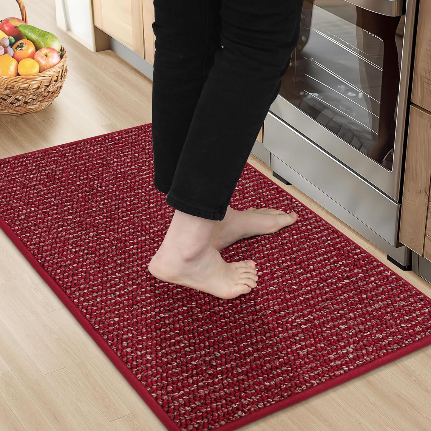 BEQHAUSE Kitchen Rugs and Mats 2PCS, Non-Slip Kitchen Mats for Floor, Absorbent and Stain Resistant Kitchen Runner, Machine Washable Rugs for Kitchen, Laundry & Sink, 20"x32"+20"x48", Taupe