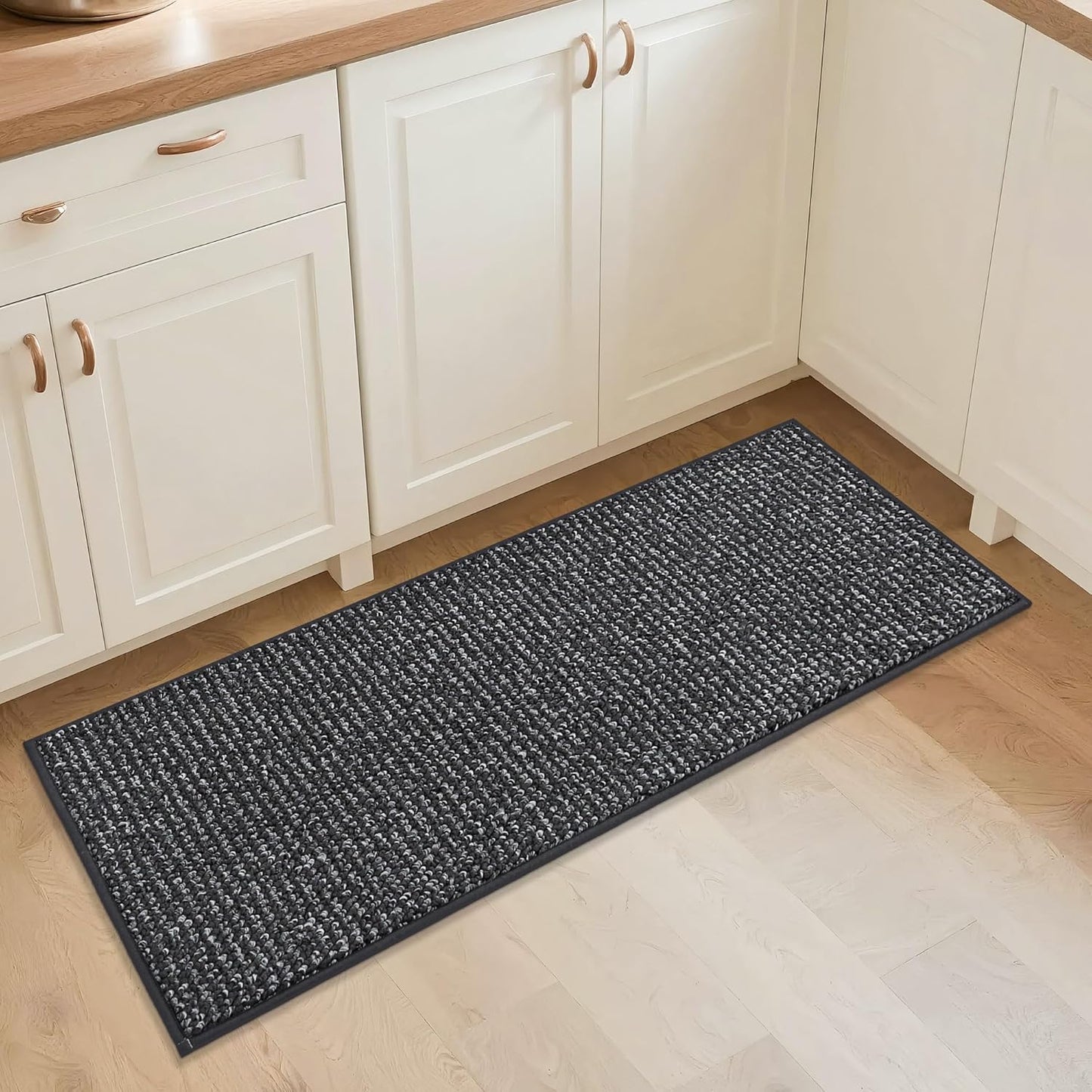 BEQHAUSE Kitchen Rugs and Mats 2PCS, Non-Slip Kitchen Mats for Floor, Absorbent and Stain Resistant Kitchen Runner, Machine Washable Rugs for Kitchen, Laundry & Sink, 20"x32"+20"x48", Taupe