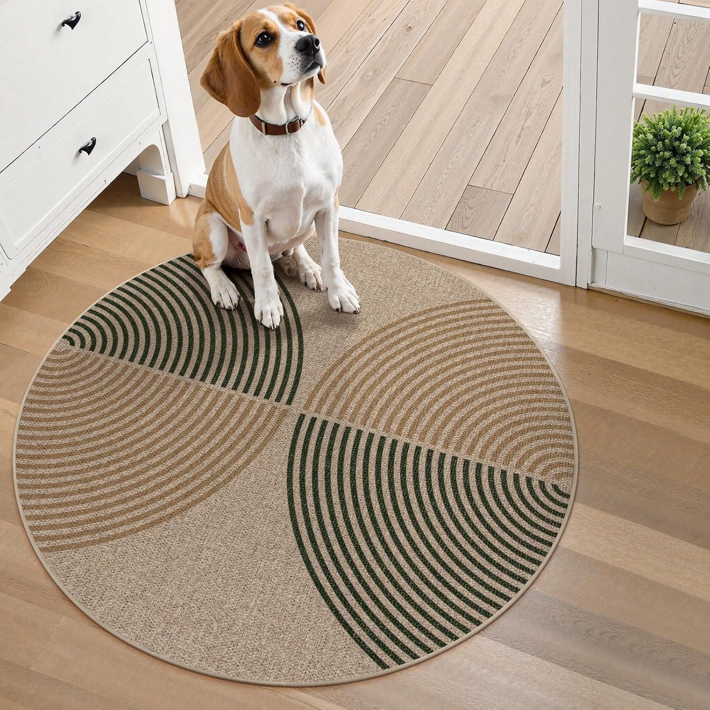 Lahome Modern Rainbow Easy Jute Rug, 2x6 Kitchen Runner Washable Rug Runners for Hallways Farmhouse Carpet, Non Slip Indoor Outdoor Runner Contemporary Door Mat for Laundry Porch