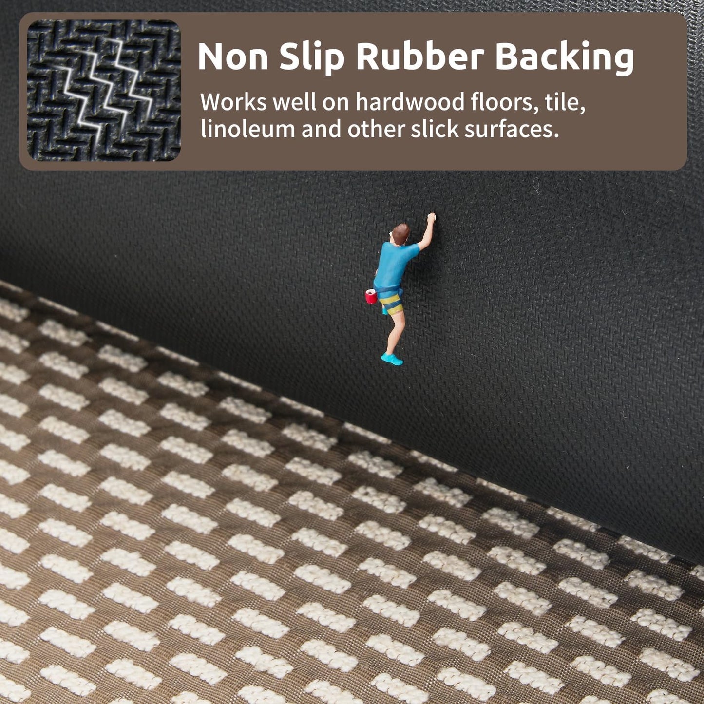 AMOAMI Non Slip Kitchen Rugs Sets of 2 - Extra Large 2.5'x6' + 20"x32" Kitchen Mats for Floor, Water Absorbent Kitchen Runner Machine Washable, No Pile Farmhouse Kitchen Carpet in Front of Sink Island