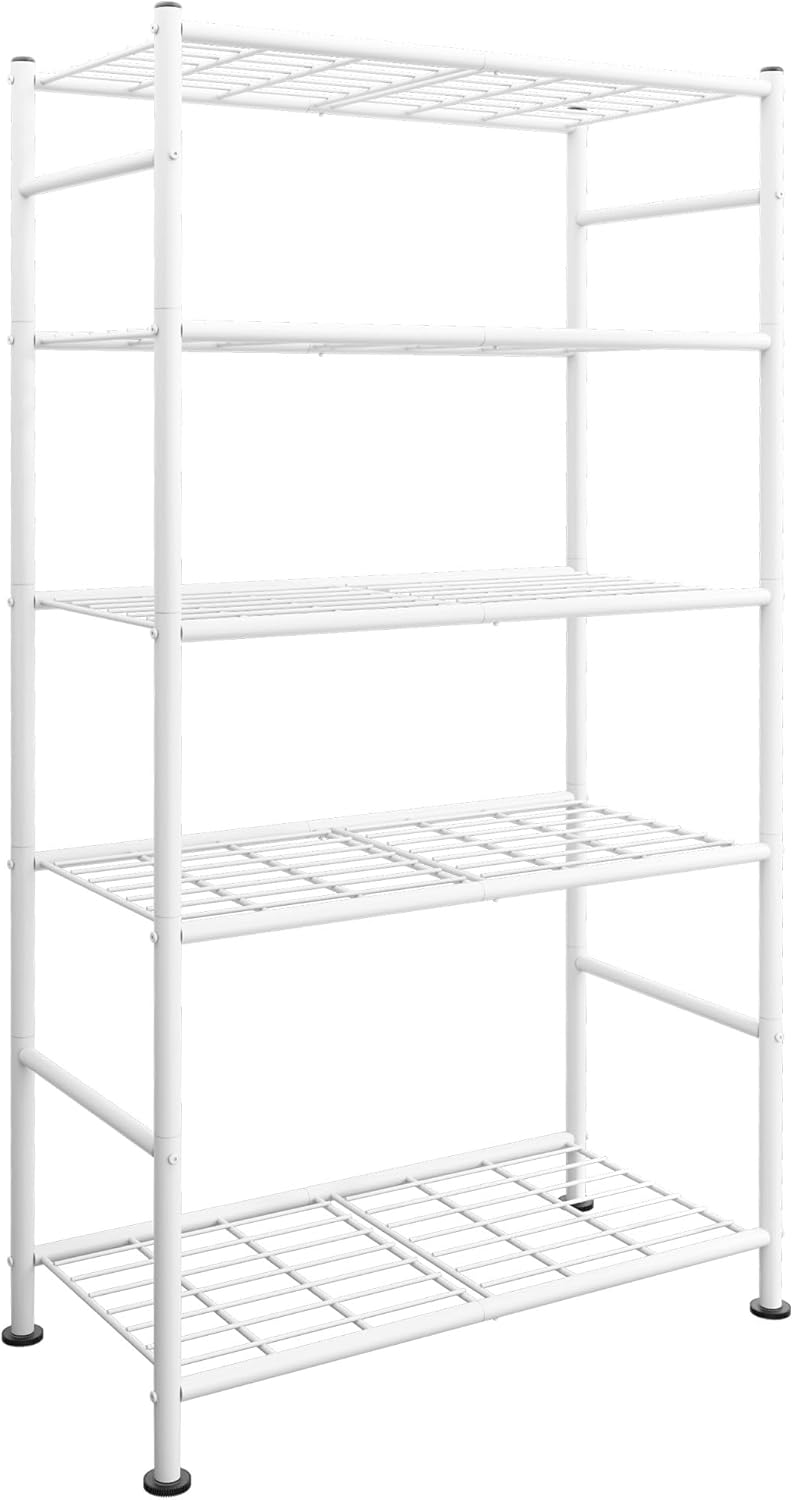 Storage Shelves - 5 Tier Shelf Organizer, Heavy Duty Garage Shelving Unit with Leveling Feet, Stable Metal Shelves Organizer for Pantry, Kitchen and Closet, 33.0" W x 12.6" D x 72.0" H, Black
