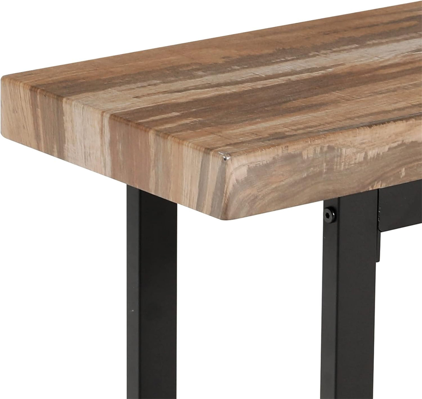 STHOUYN 59” Dining Bench Pair of 2 for 6-8 Person, Farmhouse Indoor Kitchen Table Benches, Bed Bench, Industrial Shoe Bench (Brown 2pcs)