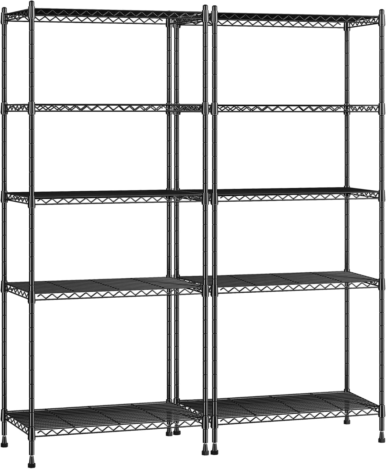 5 Tier Storage Shelves 1010LBS Wire Shelving Unit Adjustable Metal Shelving Pantry Shelves Sturdy Steel Commercial Shelf for Kitchen Pantry Closet Laundry School,13.6" D x 21.5" W x 59.4" H