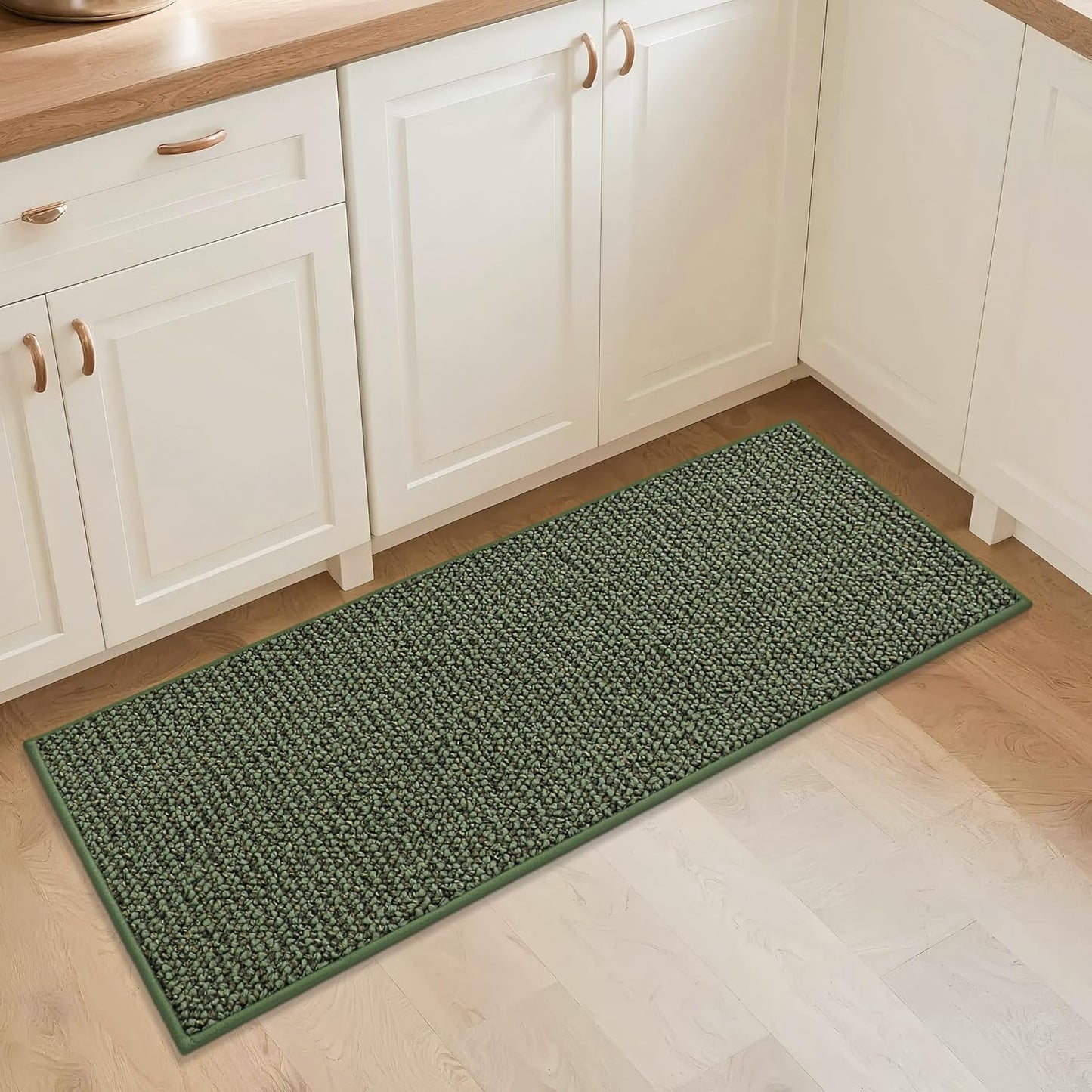 BEQHAUSE Kitchen Rugs and Mats 2PCS, Non-Slip Kitchen Mats for Floor, Absorbent and Stain Resistant Kitchen Runner, Machine Washable Rugs for Kitchen, Laundry & Sink, 20"x32"+20"x48", Taupe