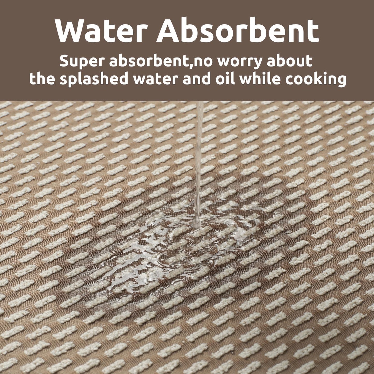 AMOAMI Non Slip Kitchen Rugs Sets of 2 - Extra Large 2.5'x6' + 20"x32" Kitchen Mats for Floor, Water Absorbent Kitchen Runner Machine Washable, No Pile Farmhouse Kitchen Carpet in Front of Sink Island