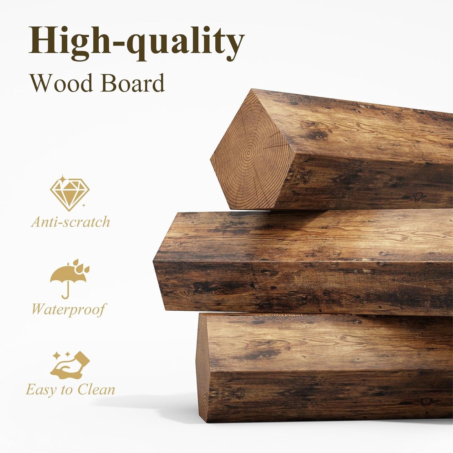 Baker Rack with Power Outlet - Microwave Stand with Storage, Large Coffee Bar Station with 14 Hooks, Metal Kitchen Shelf Rack for Spices, Pots (Rustic Brown)