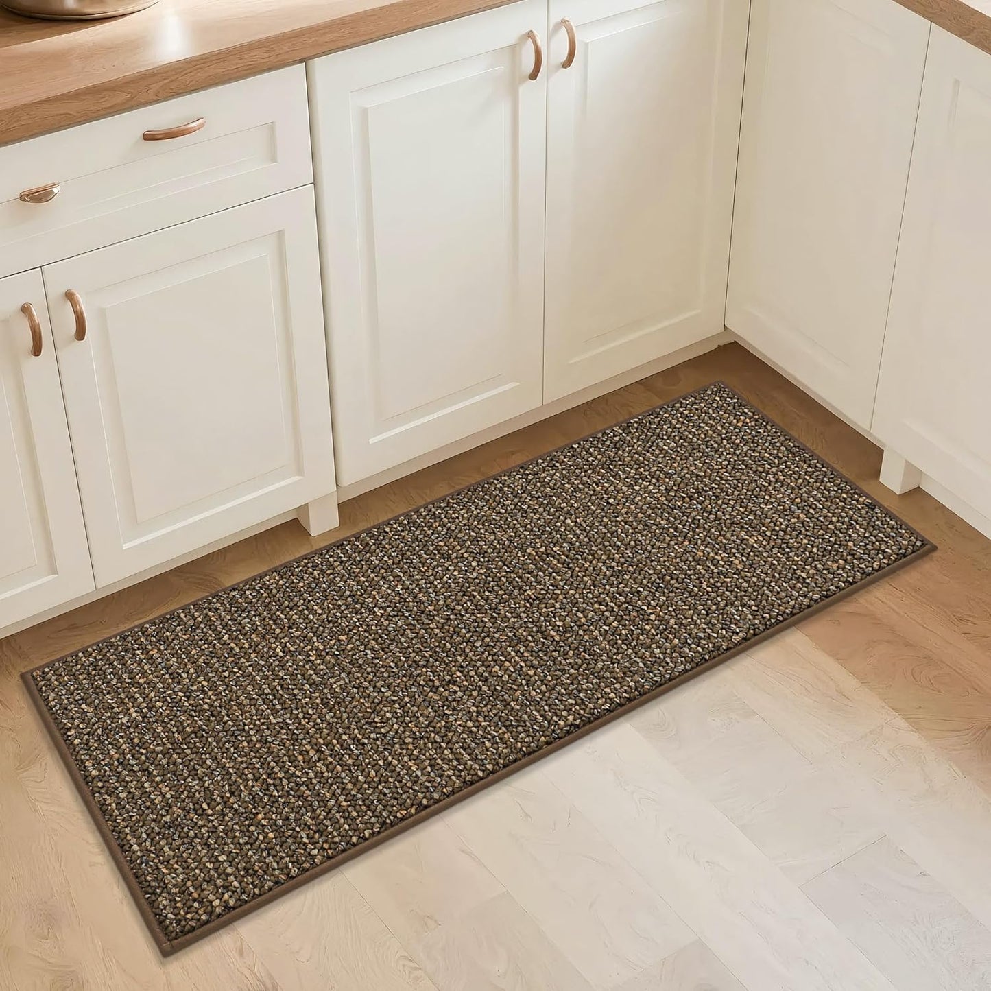 BEQHAUSE Kitchen Rugs and Mats 2PCS, Non-Slip Kitchen Mats for Floor, Absorbent and Stain Resistant Kitchen Runner, Machine Washable Rugs for Kitchen, Laundry & Sink, 20"x32"+20"x48", Taupe