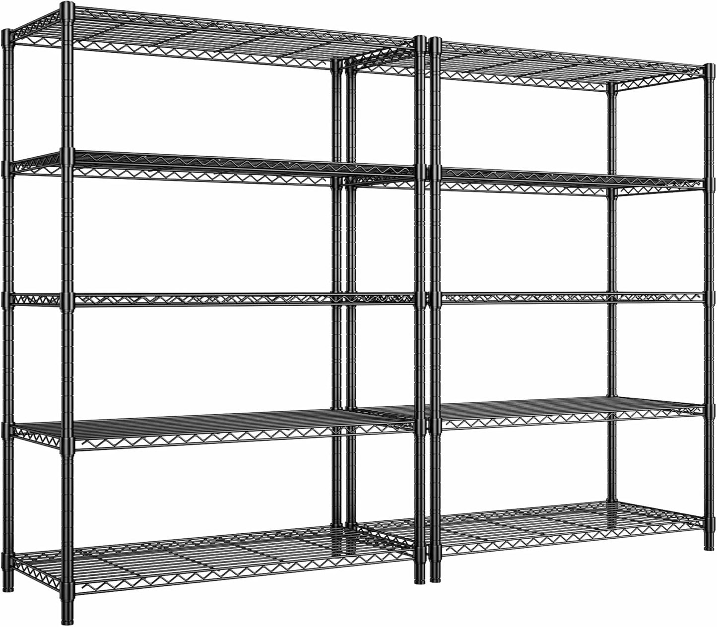 5 Tier Storage Shelves 1010LBS Wire Shelving Unit Adjustable Metal Shelving Pantry Shelves Sturdy Steel Commercial Shelf for Kitchen Pantry Closet Laundry School,13.6" D x 21.5" W x 59.4" H