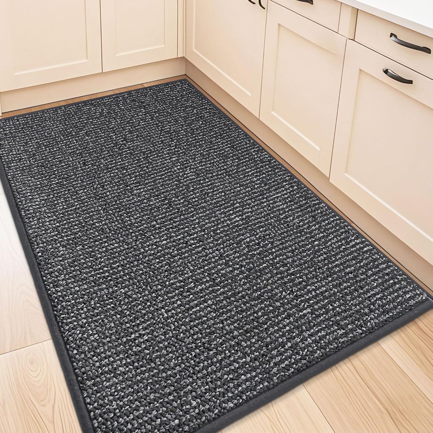 BEQHAUSE Kitchen Rugs and Mats 2PCS, Non-Slip Kitchen Mats for Floor, Absorbent and Stain Resistant Kitchen Runner, Machine Washable Rugs for Kitchen, Laundry & Sink, 20"x32"+20"x48", Taupe