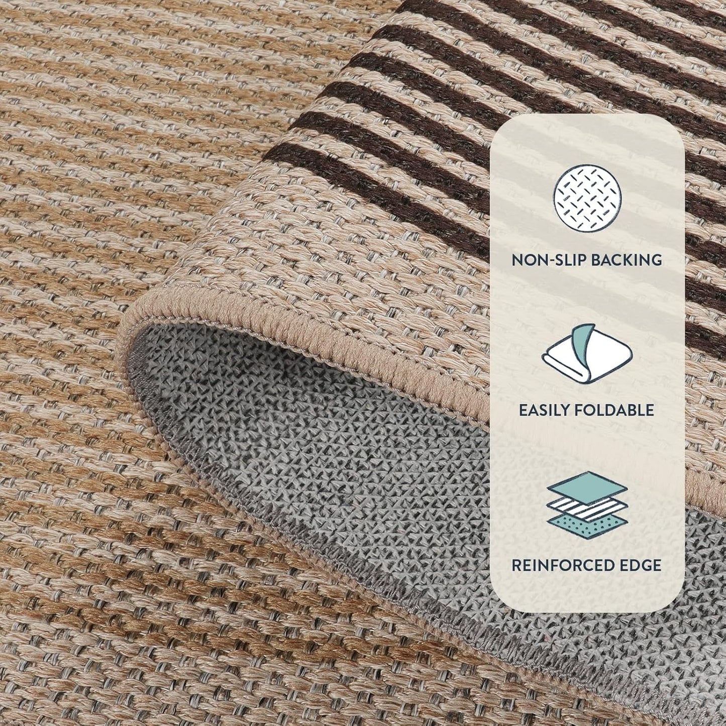 Lahome Modern Rainbow Easy Jute Rug, 2x6 Kitchen Runner Washable Rug Runners for Hallways Farmhouse Carpet, Non Slip Indoor Outdoor Runner Contemporary Door Mat for Laundry Porch